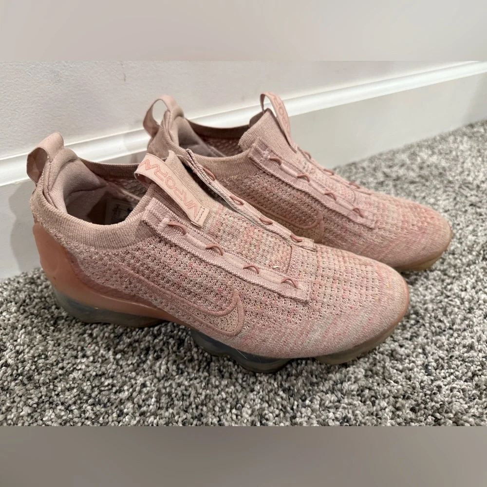 Nike Vapormax 2021 Flyknit pink oxford tennis shoes, women's size 8 READ - Picture 2 of 14